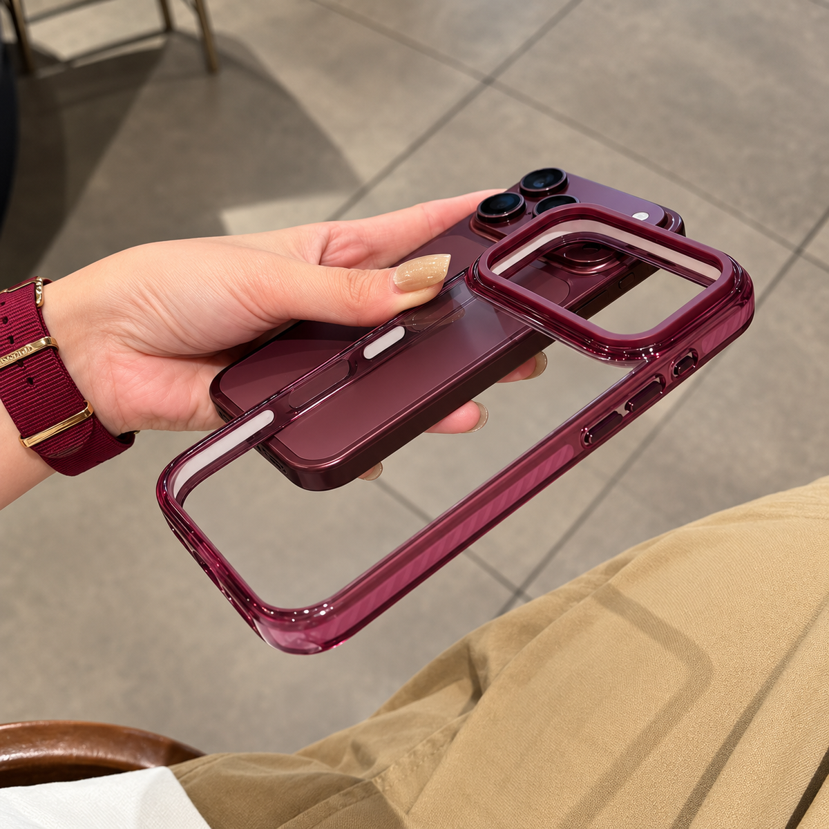Burgundy AirGuard Clear Case