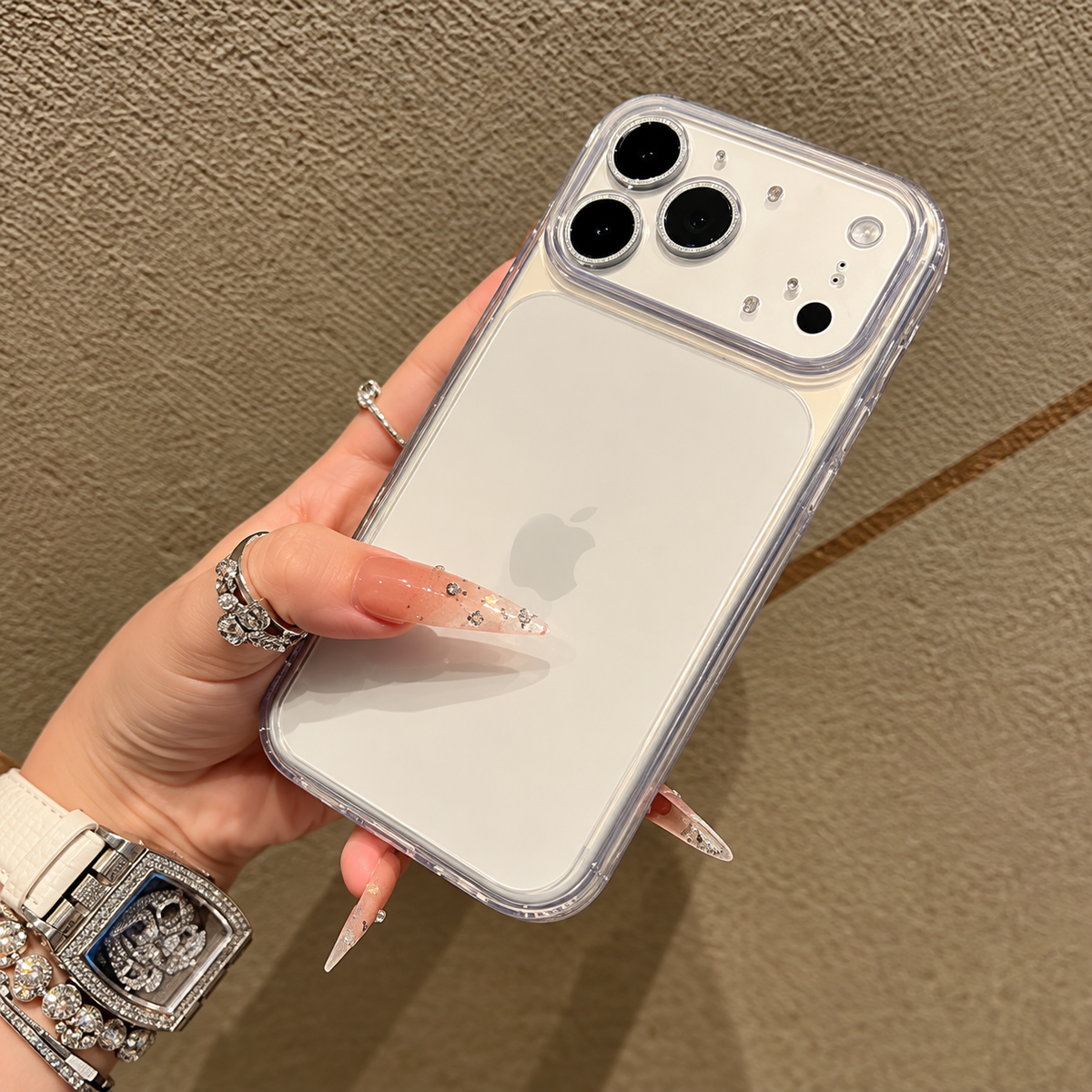Crystal Glitter Frame Clear Case
