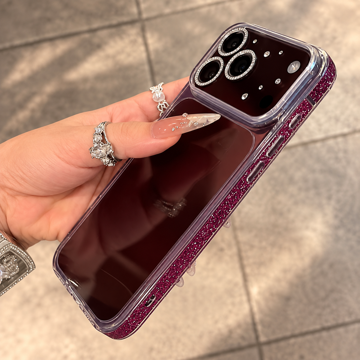 Crystal Glitter Frame Clear Case
