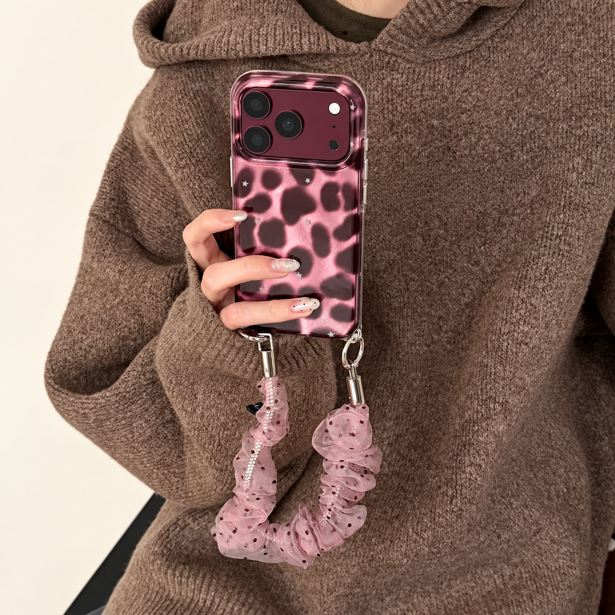 Cherry Red Leopard iPhone Case