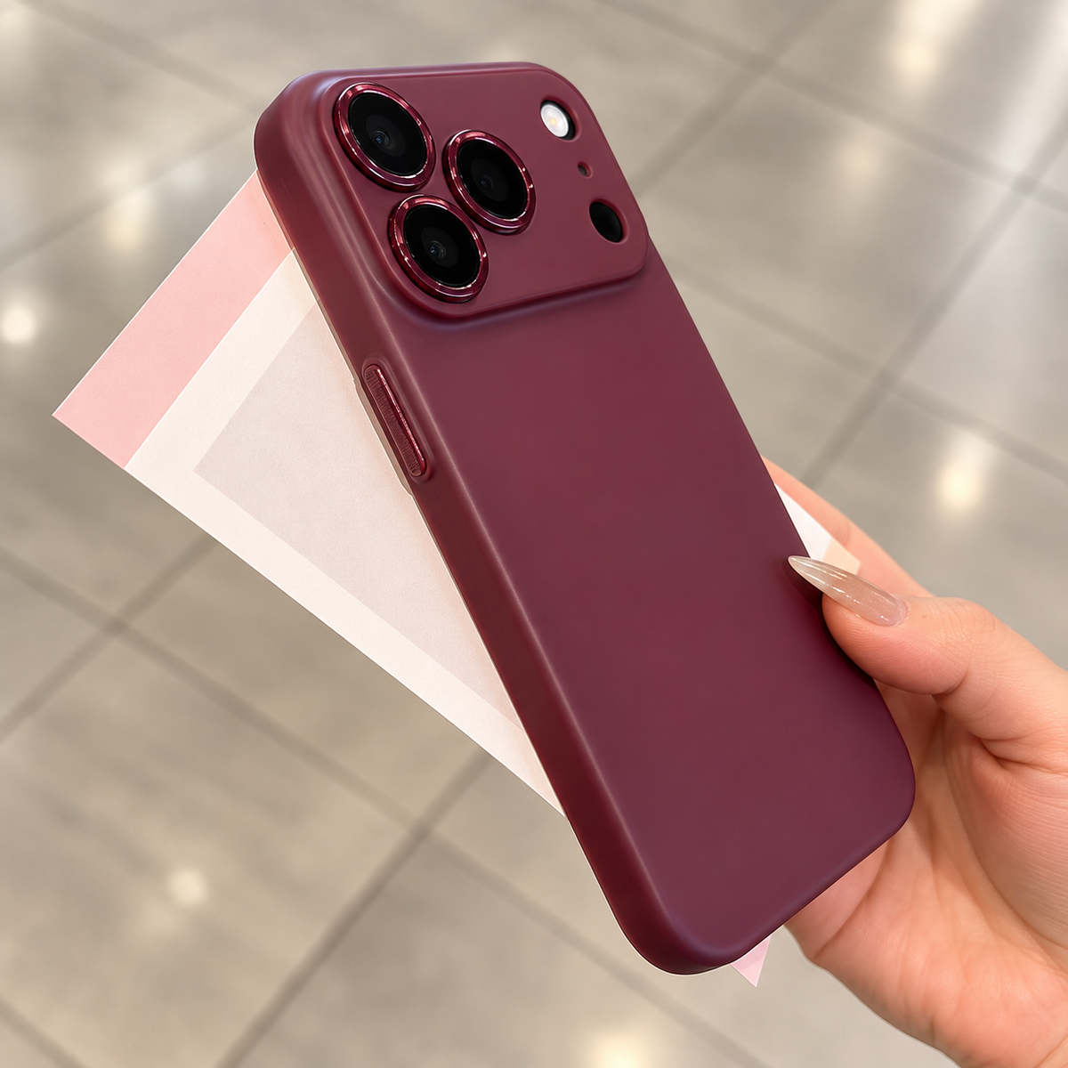 Burgundy Matte iPhone Case