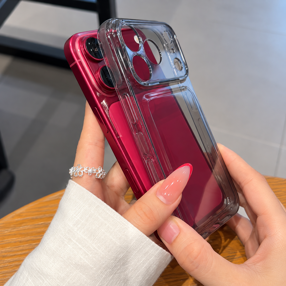 Burgundy Clear iPhone Case