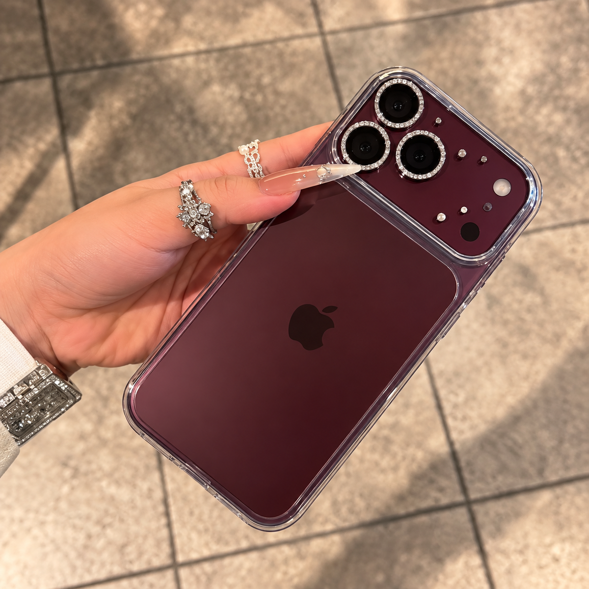 Crystal Glitter Frame Clear Case