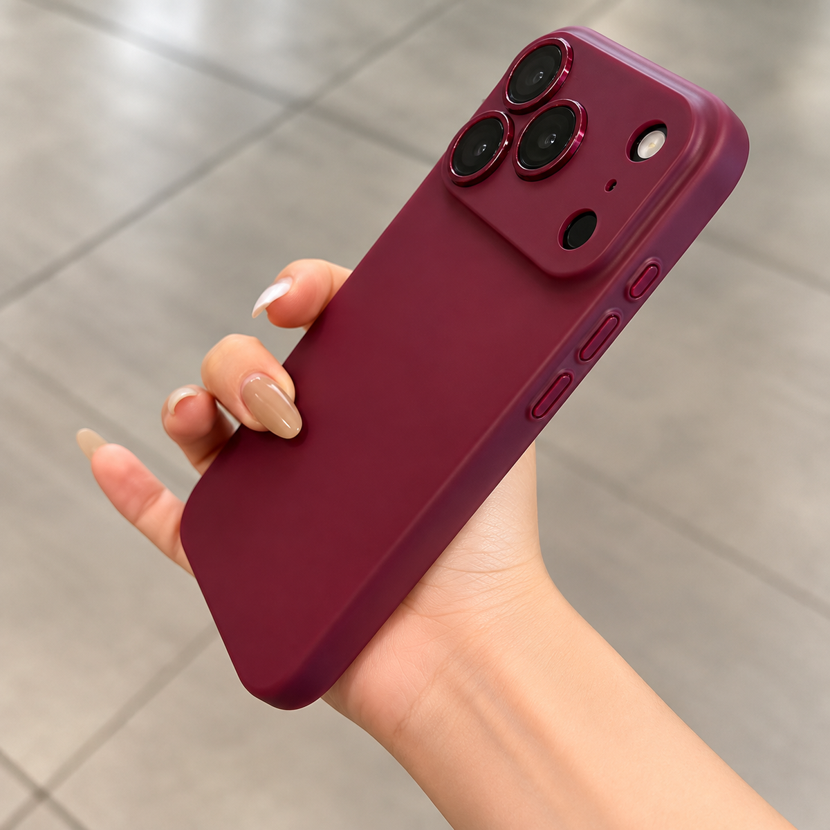 Burgundy Matte iPhone Case