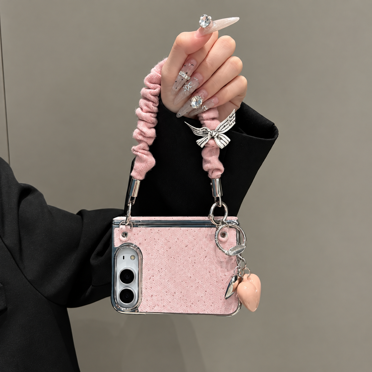 Blush Bow Crossbody iPhone Case
