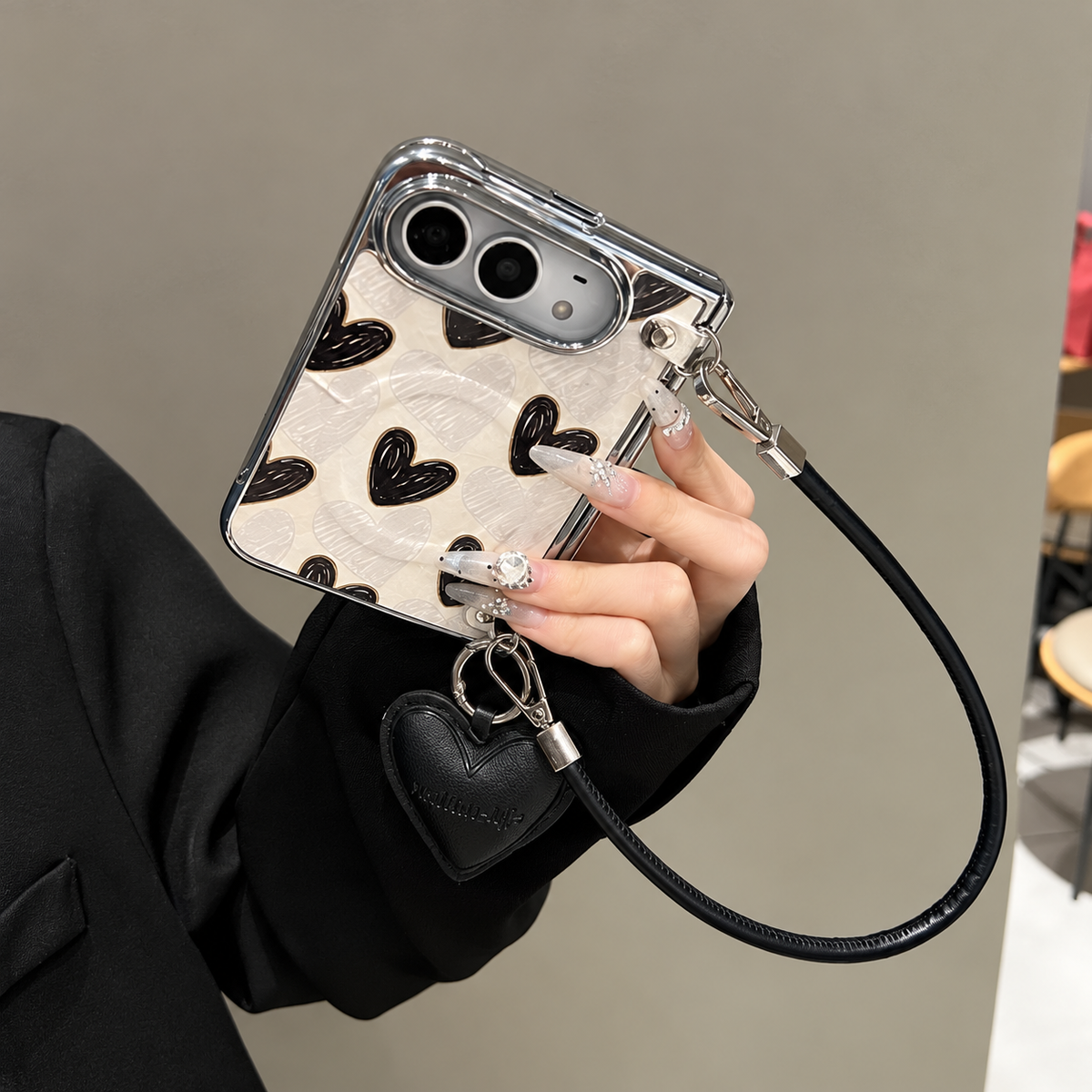 Heart Charm Crossbody iPhone Case