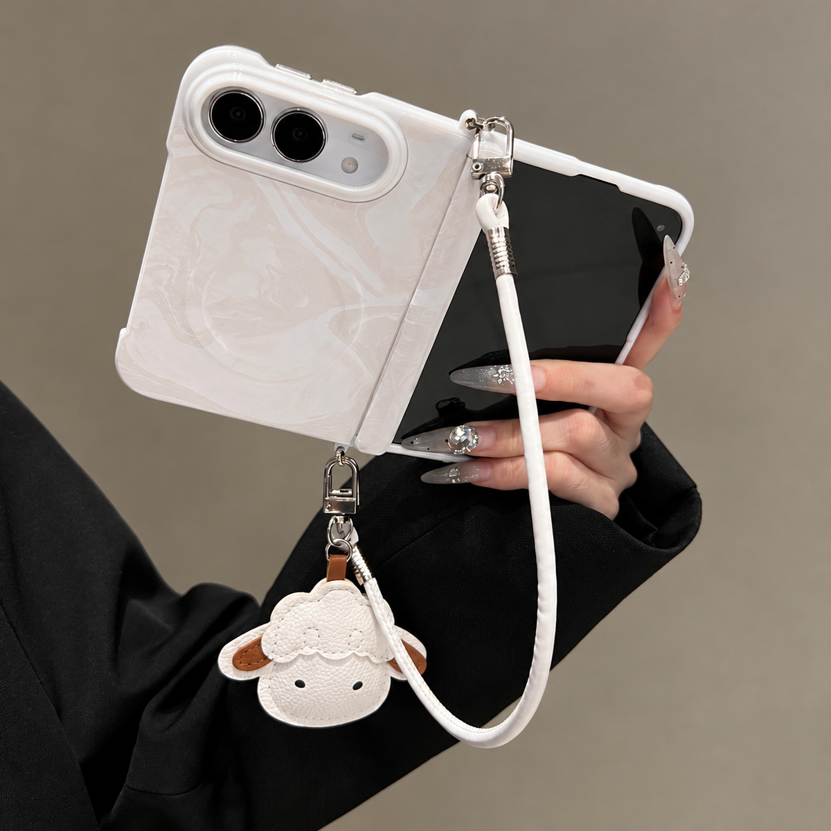 Pearl Glow Sheep Charm iPhone Case