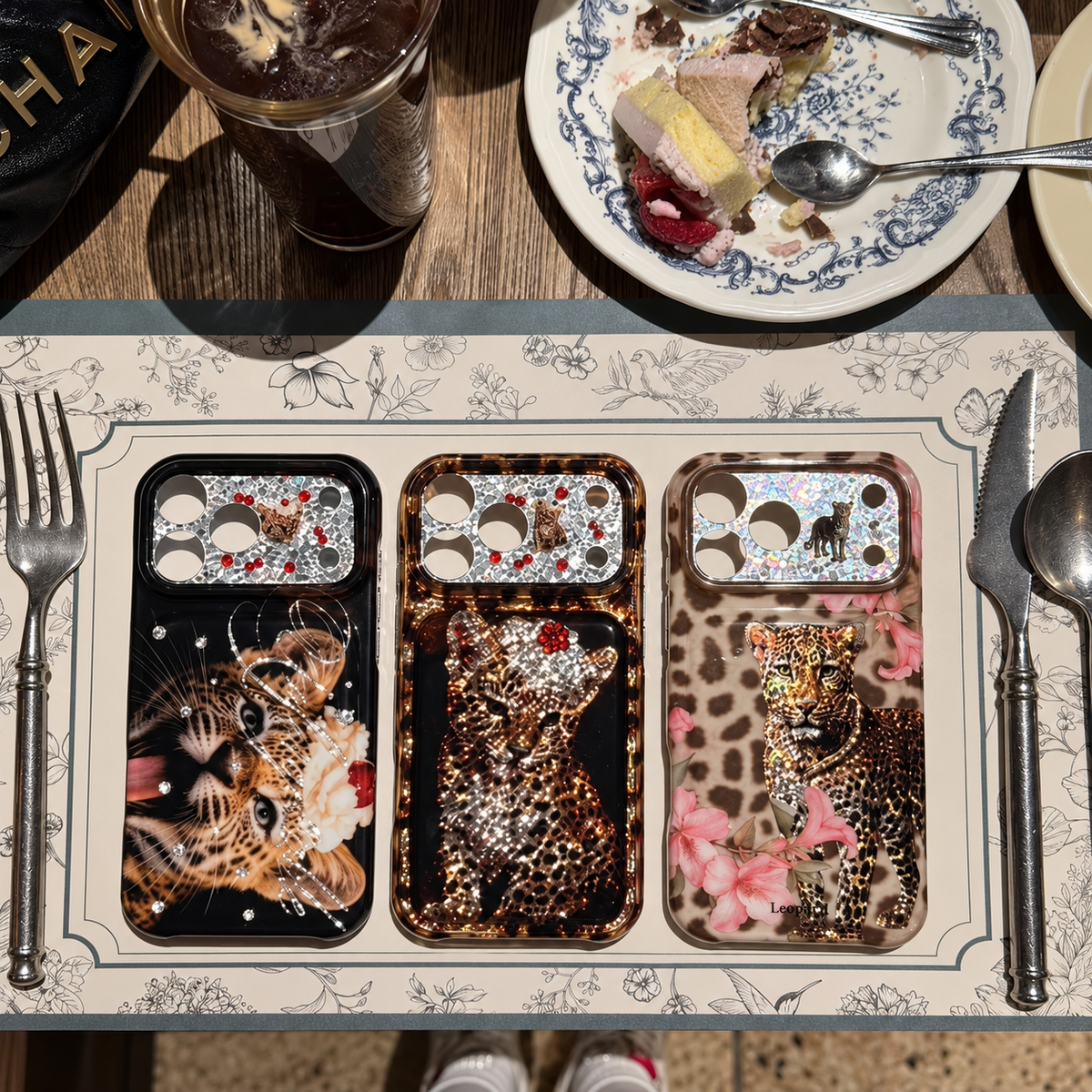 Glam Leopard Crystal iPhone Case