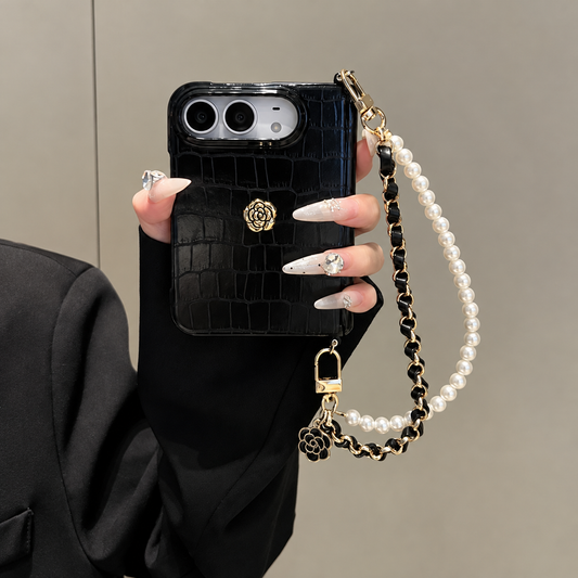 Camellia Pearl Chain iPhone Case
