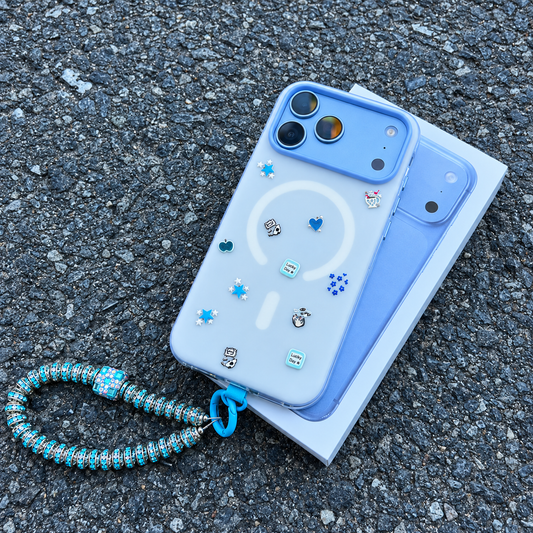 Blue Star iPhone Case with Beaded Charm