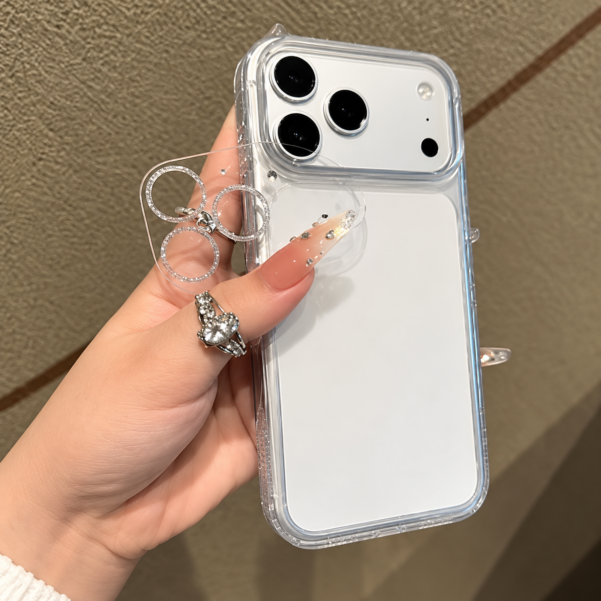 Crystal Glitter Frame Clear Case