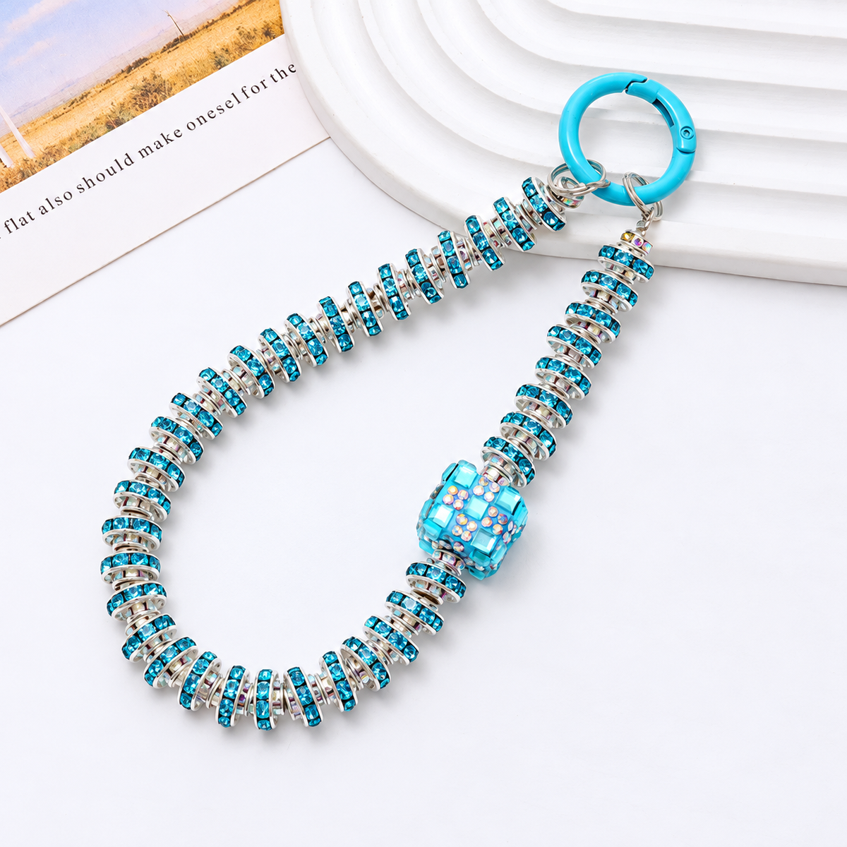 Blue Star iPhone Case with Beaded Charm