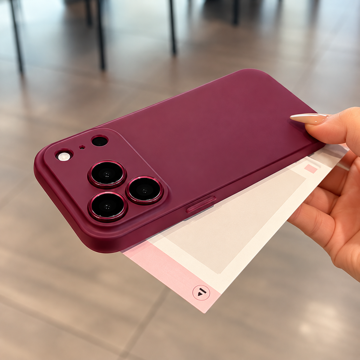 Burgundy Matte iPhone Case