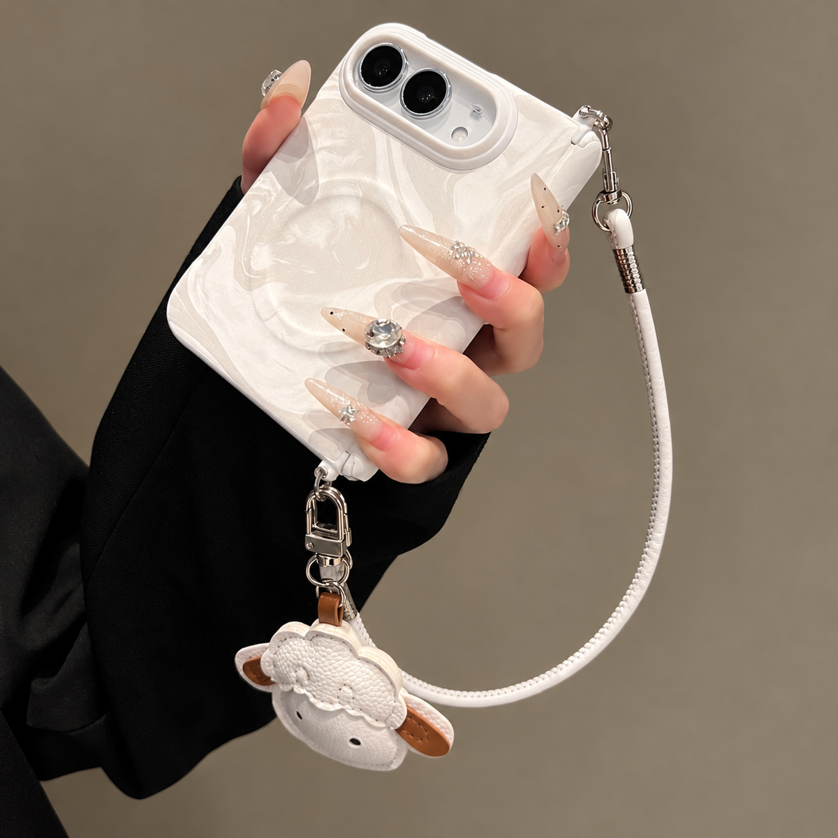 Pearl Glow Sheep Charm iPhone Case