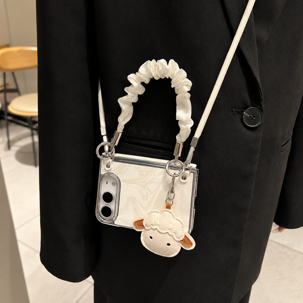 Pearl Lamb Crossbody Phone Case