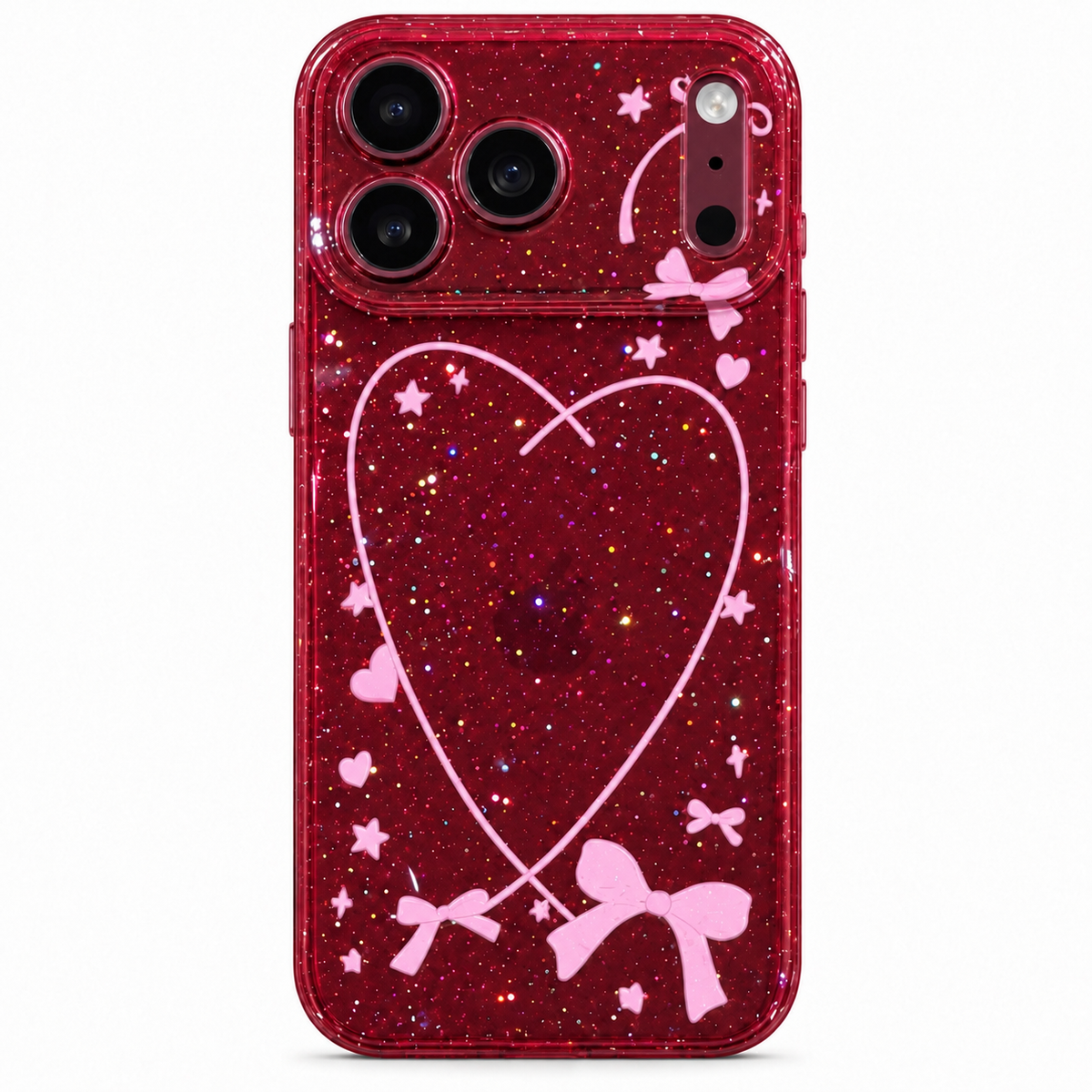 Heart Bow Sparkle Transparent IPhone Case